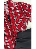 Camisa xadrez fundo vermelho