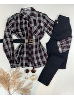 Camisa xadrez fundo preto