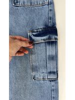 Calça Wide Cargo Jeans 