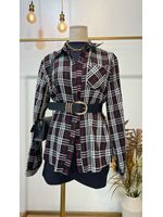 Camisa xadrez fundo preto