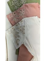 Blusa Manga Bordada Branca 