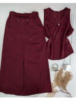 Conjunto Saia Midi Marsala