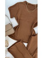Conjunto Moletinho Caramelo Manga Curta 