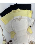  Blusa T-shirt Gola Alta Branca