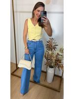 Colete Linho Amarelo Manteiga 