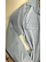 Camisa Viscolinho com Elastano Azul 