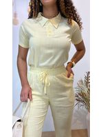 Conjunto De Polo Viscolinho Com Elastano Amarelo Manteiga
