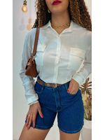Camisa Viscolinho com Elastano Branca 