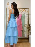 Vestido Midi Camadas Azul 