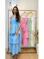 Vestido Midi Camadas Azul 