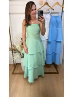 Vestido Midi Camadas Verde Menta 