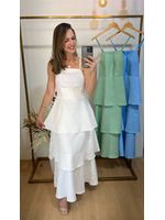 Vestido Midi Camadas Branco