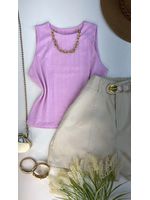 Blusa Regata Canelada Rosa 