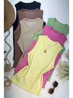 Blusa Regata Canelada Alongada Bege
