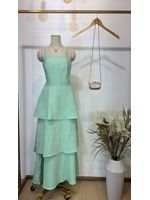 Vestido Midi Camadas Verde Menta 