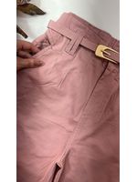 Calça Cenoura com Cinto Dourado Rose 