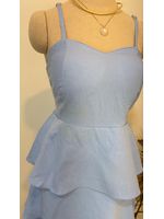 Vestido Curto Camadinhas Azul Bebê 