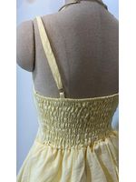 Vestido Curto Camadinhas Amarelo Manteiga 