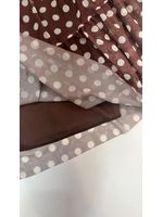 Vestido Tule Poá Marrom 