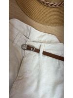 Short Com Cinto Redondo Sarja Cru 