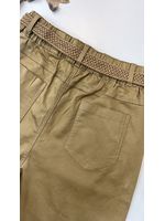 Calça Cenoura com Cinto Lua Bege