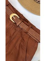 Calça Cenoura com Cinto Lua Terra Cota 