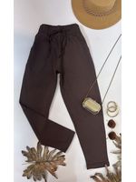 Calça Reta em linho Marrom 