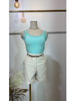 Blusa Canelada Regata Rendinha Verde água 