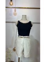 Blusa Canelada Regata Rendinha Preta 