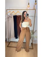 Calça Wide Alfaiataria Amarração Preta