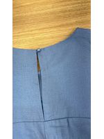 Vestido Curto Linho Babadinho Azul 