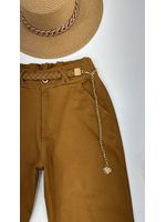 Calça Cenoura Corrente Coração Caramelo