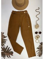 Calça Cenoura Corrente Coração Caramelo