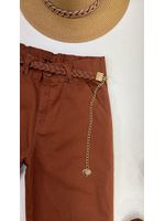Calça Cenoura Corrente Coração Terra Cota 