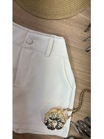 Short Saia Alfaiataria Bege Claro 