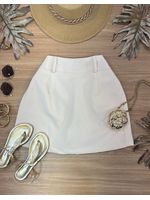 Short Saia Alfaiataria Bege Claro 