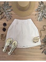 Short Saia Alfaiataria Bege Claro 