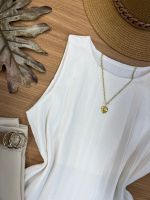 Blusa Canelada Regata Cropped Branca