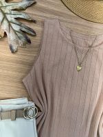 Blusa Canelada Regata Cropped Bege