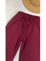 Calça Reta em linho Cereja 