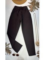 Calça Reta em linho Cinza Escuro 