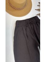 Calça Reta em linho Cinza Escuro 