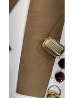 Calça Sarja Reta Marrom Claro 