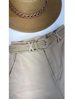 Calça Sarja Reta Bege Claro