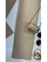 Calça Sarja Reta Bege Claro