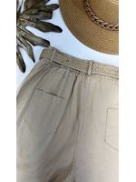 Calça Sarja Reta Bege Claro