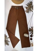 Calça Sarja Reta Marrom Escuro 