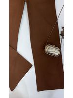 Calça Sarja Reta Marrom Escuro 