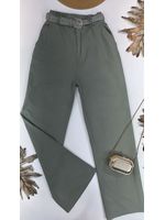 Calça Sarja Reta Cinza