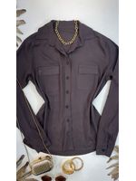 Camisa Viscose Marrom Escuro 